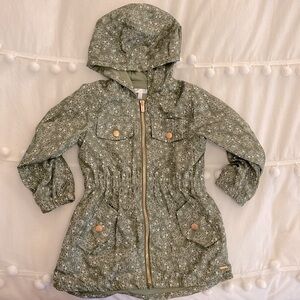 Green and white floral jacket